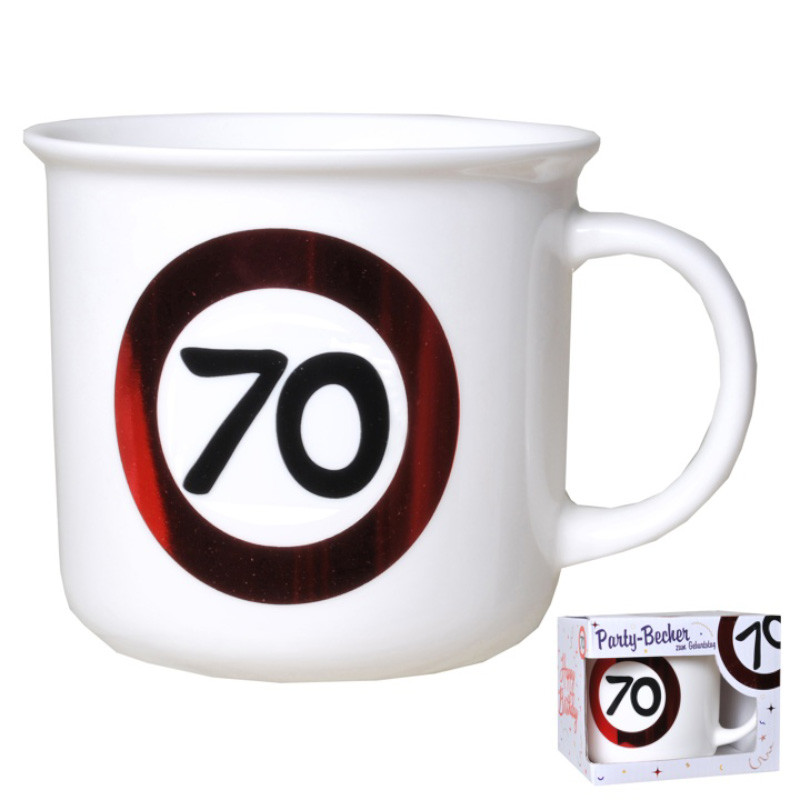 Udo Schmidt Becher Jahreszahl 70 Porzellan 350 ml originelle Geburtstags-Tasse zum 70 Geburtstag